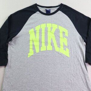 Nike Shirt Mens Large L Raglan Long Sleeve Baseball Jersey